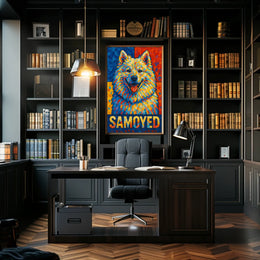 Vibrant Samoyed Portrait Poster