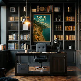Amalfi Coast Poster Wall Art Print 18x24 Scenic Coastal