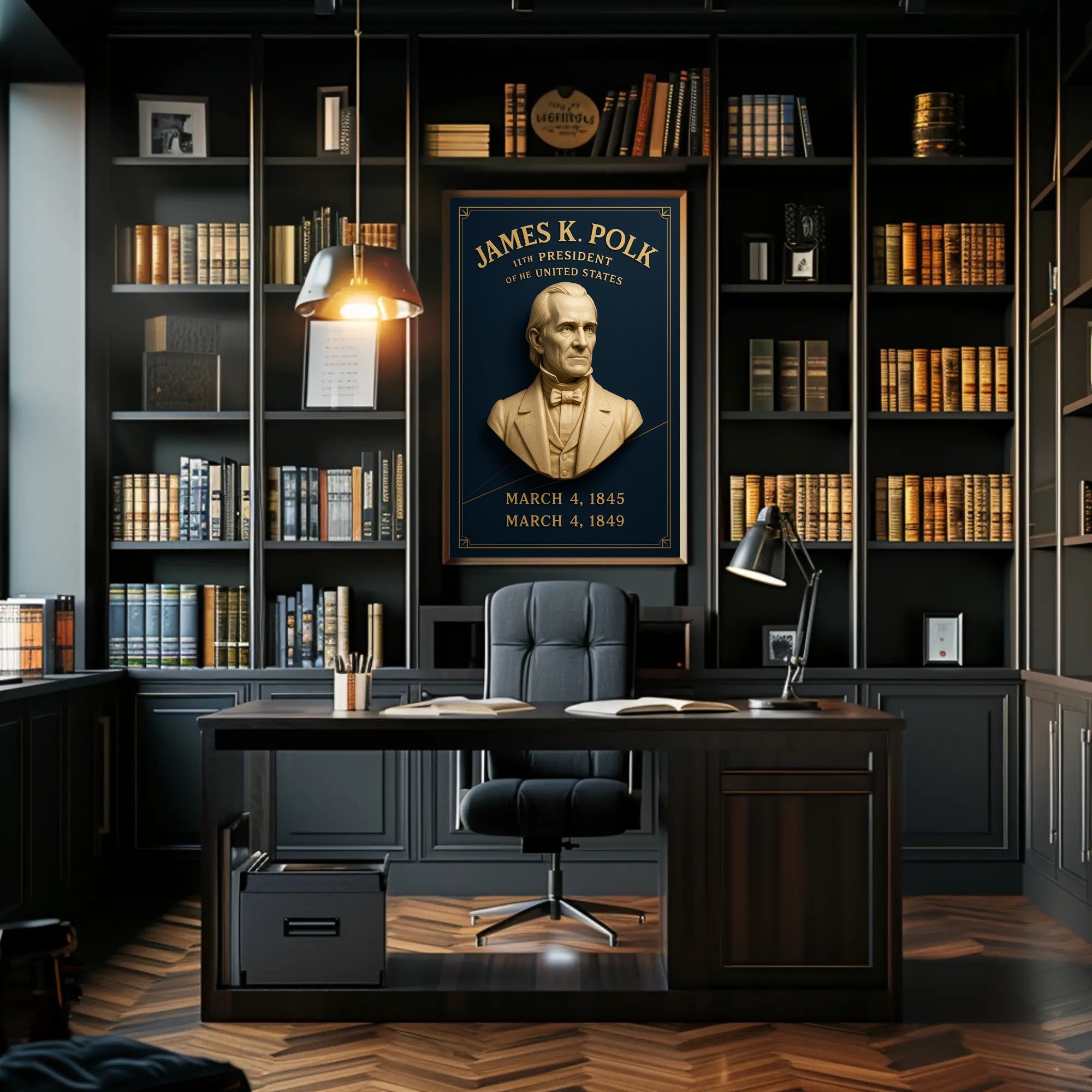 James K. Polk Vintage Historical Presidential Poster PosterGoat