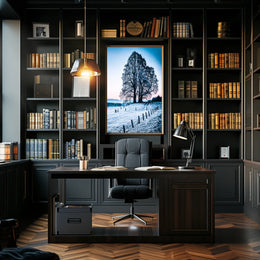 Majestic Winter Tree Scenic Landscape Art Poster