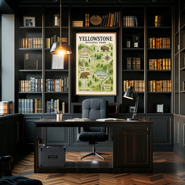 Yellowstone National Park Map Poster PosterGoat