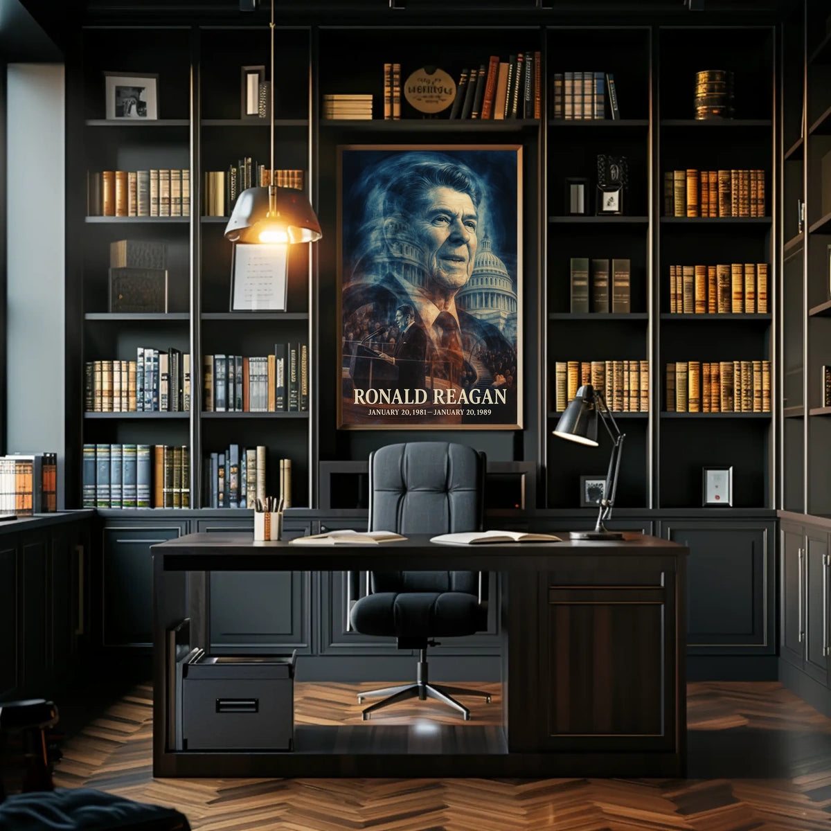 Ronald Reagan 40th President of the United States Double Exposure Poster