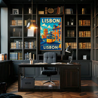 Lisbon Vintage Travel Vintage Poster