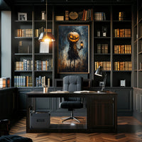 Spooky Scarecrow Halloween Night Artistic Poster