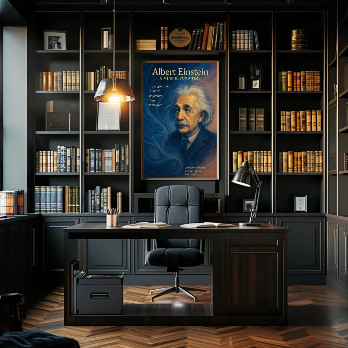 Albert Einstein Inspirational Art Poster for Creativity
