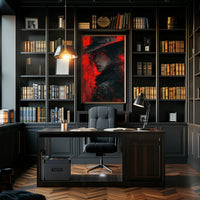 White Fox on Snowy Cliff Fantasy Poster PosterGoat