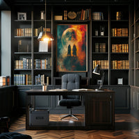 Celestial Warriors Under Twin Moons Fantasy or Mythology Poster PosterGoat
