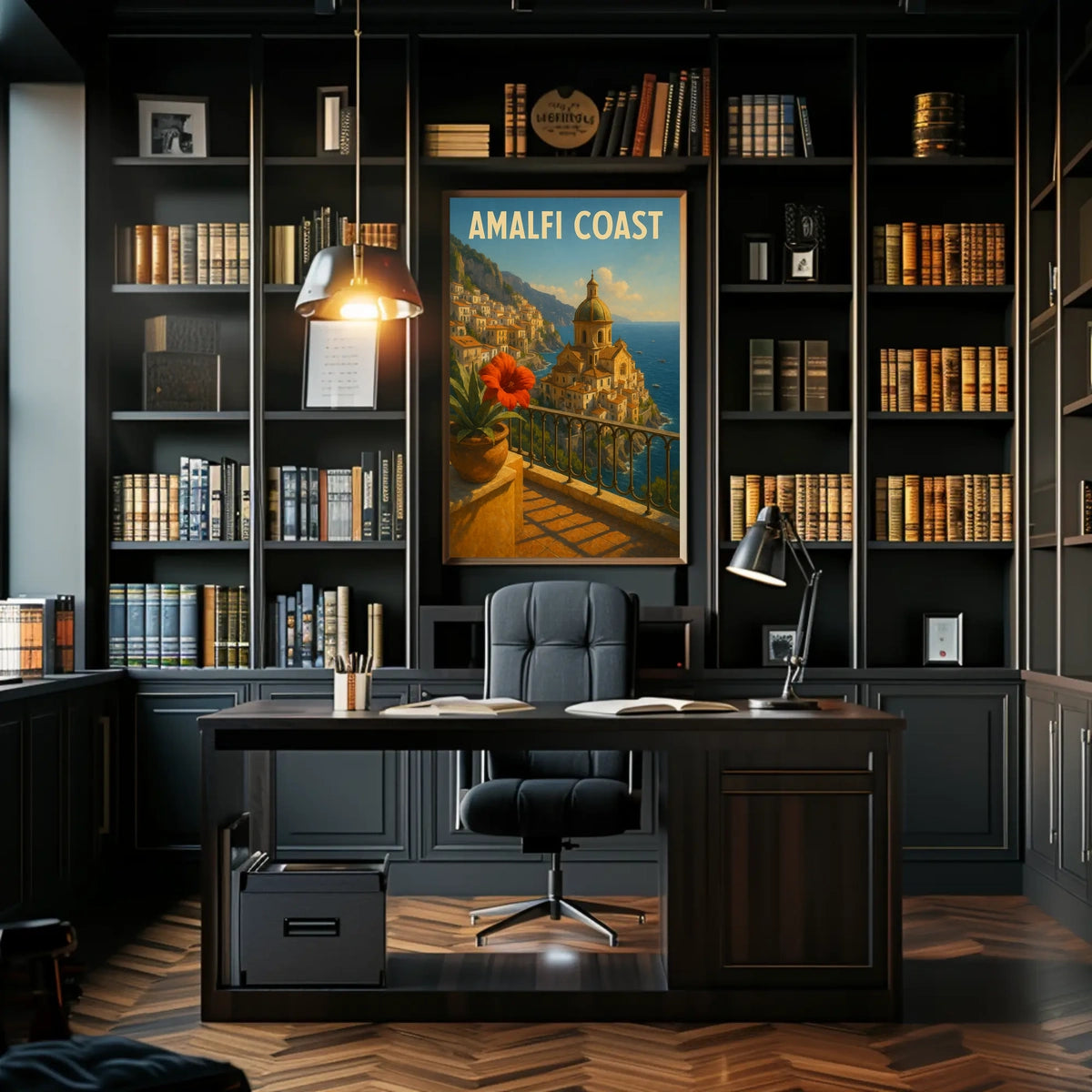 Amalfi Coast Poster Wall Art for Coastal Home Decor