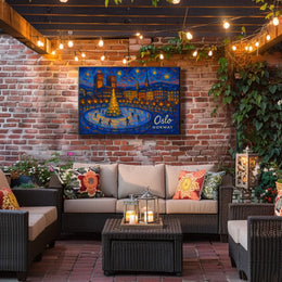 Oslo Winter Night Photography Realism Poster