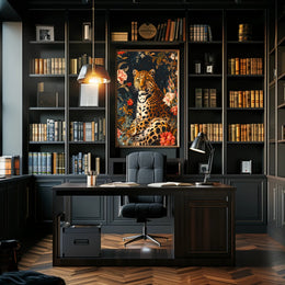 Majestic Leopard Wall Art in Bloom Print