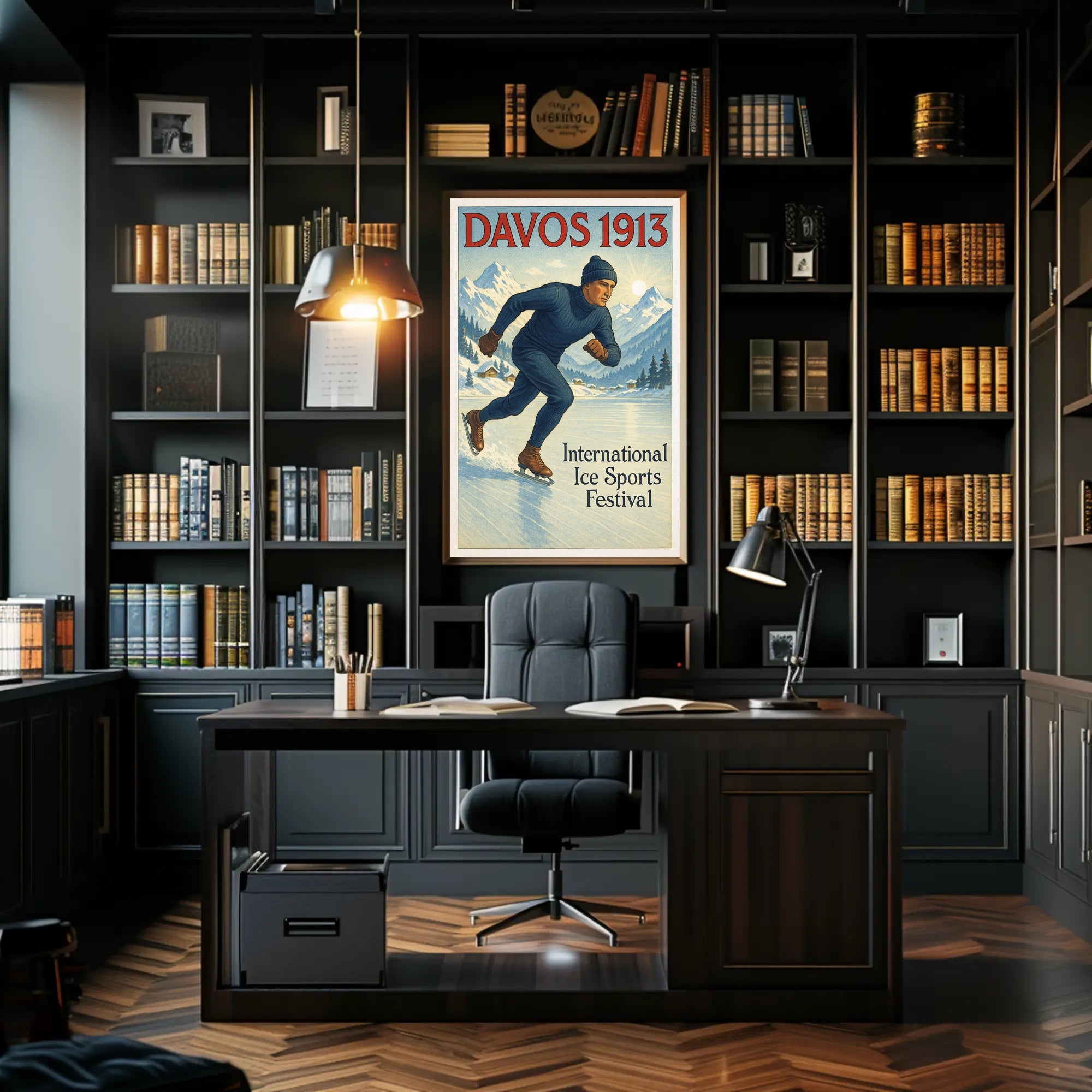 Davos 1913 International Ice Sports Festival Poster PosterGoat