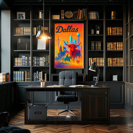 Dallas - Vibrant Cityscape Poster PosterGoat