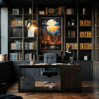 Enchanted Moonlit Cityscape Poster