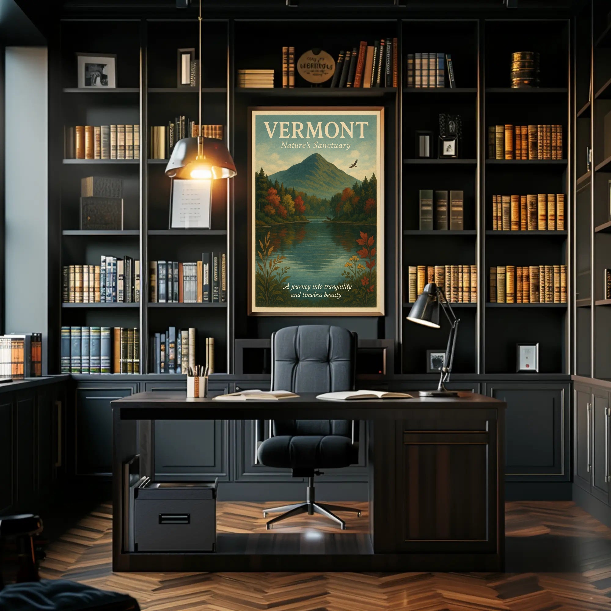 Vermont Nature Sanctuary Poster Vintage Wall Art
