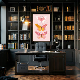Butterfly Trio Modern Illustration Artistic Poster PosterGoat