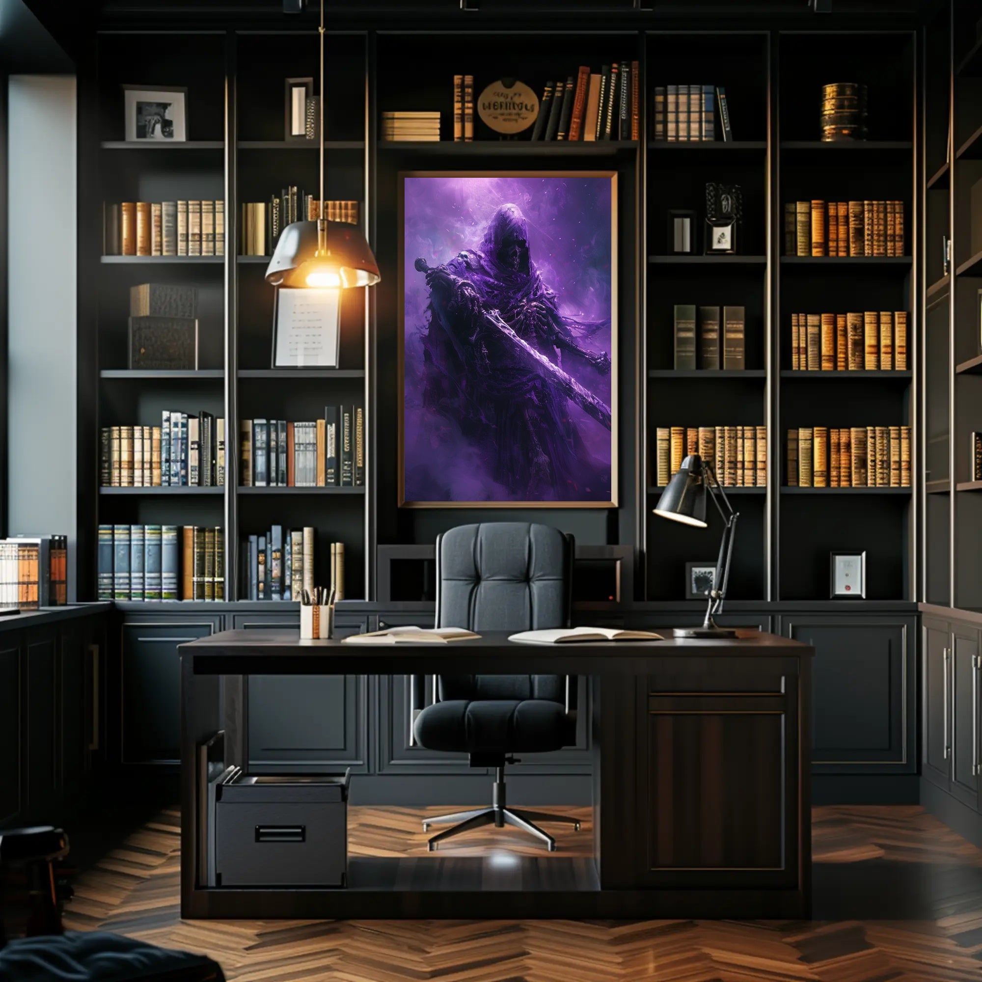 Ethereal Skeletal Knight Unveils Mystical Fantasy Realm Poster PosterGoat