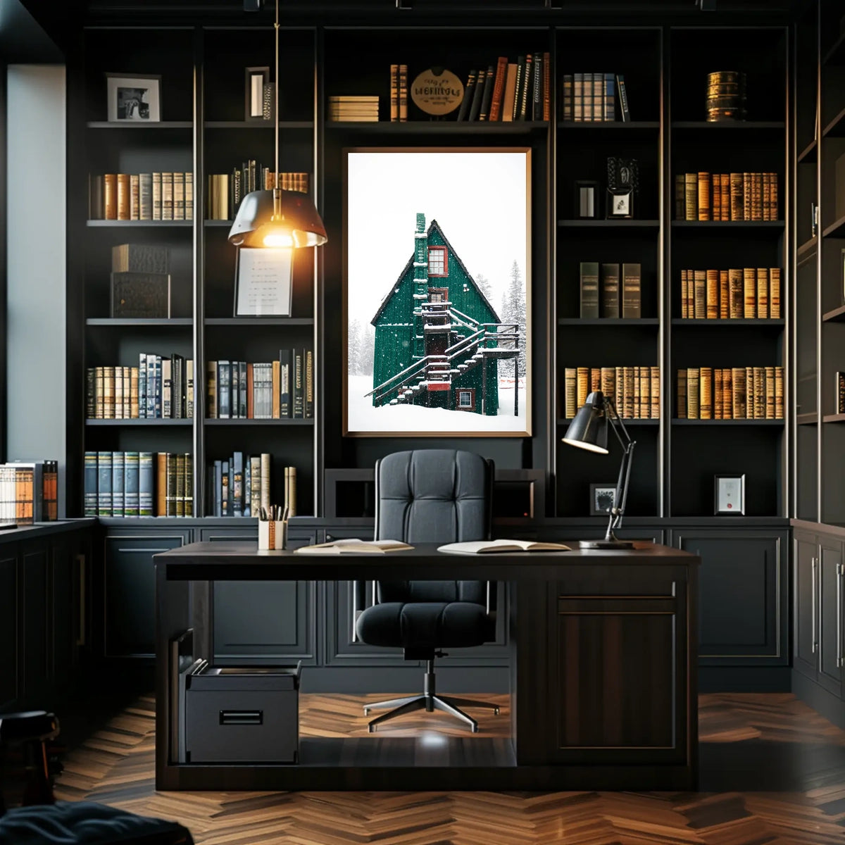 Winter Wonderland Cabin in National Park Poster