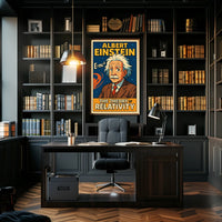 Einstein Relativity Vintage Intellectual Decor Poster