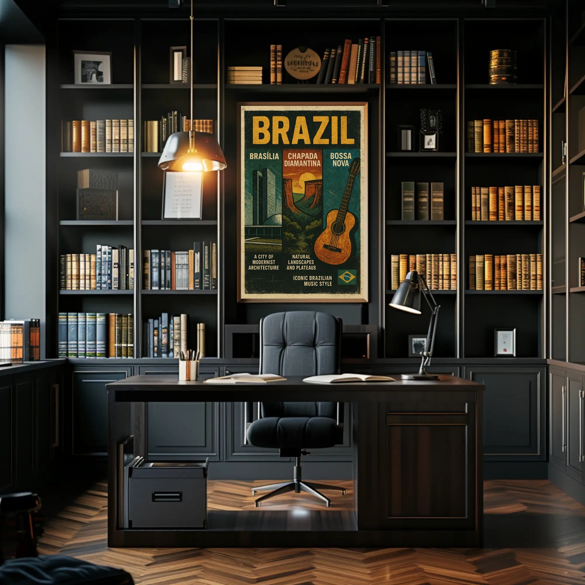 Brazil Modernist Architecture Wall Art with Natural Beauty PosterGoat