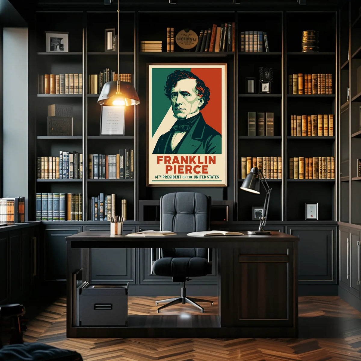 Franklin Pierce Patriotic Art Poster Historical Presidential Poster