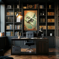 Vintage Aircraft Illustration Poster