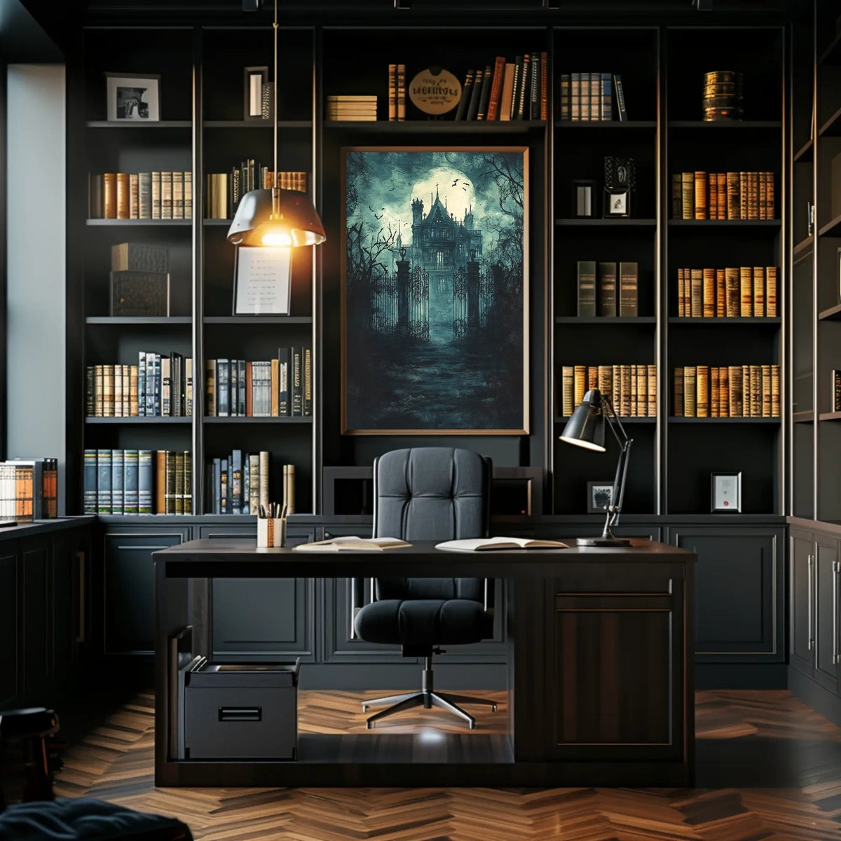 Gothic Mansion Victorian Era Scene Artistic Poster