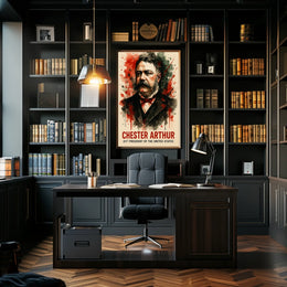 Chester Arthur Watercolor Art Print Presidential Poster