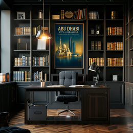 Abu Dhabi's Iconic Landmarks in Urban Cityscape Poster