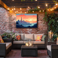 Sunset Over the Cityscape Poster
