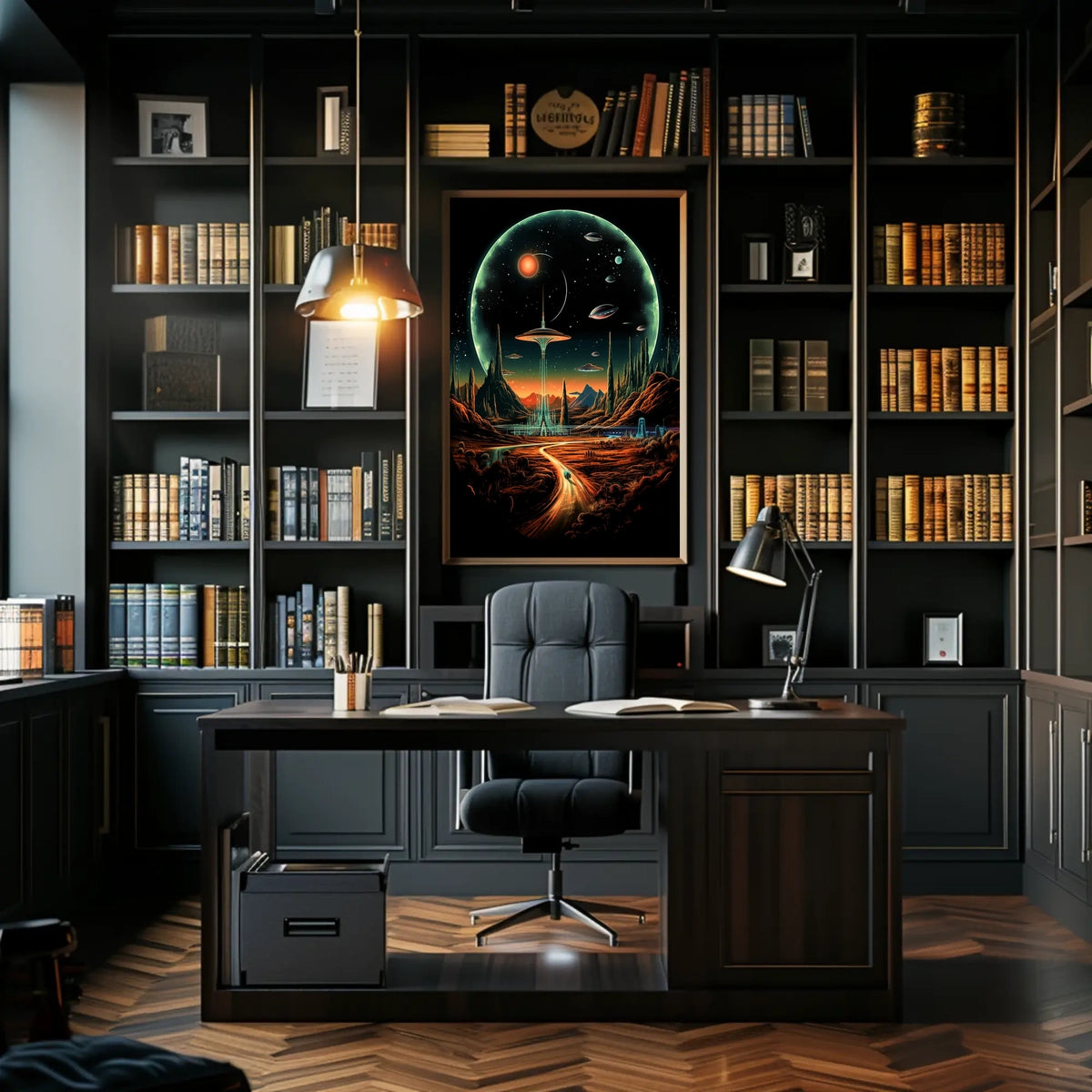 Futuristic Cosmic Landscape Poster