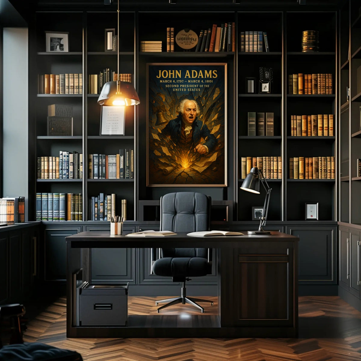 Revolutionary Leader with Quill: Historical or Presidential Poster