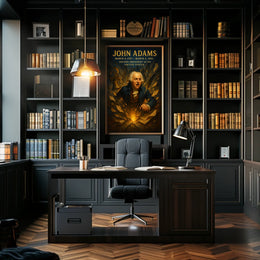 Revolutionary Leader with Quill: Historical or Presidential Poster