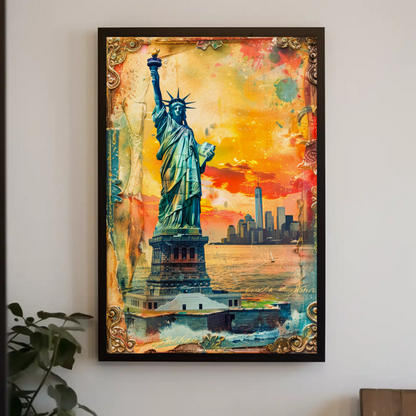 Statue of Liberty Vintage Travel Poster