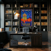 Stars Over The Square Salt Lake City Poster