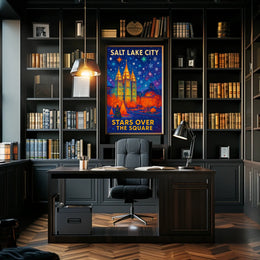Stars Over The Square Salt Lake City Poster