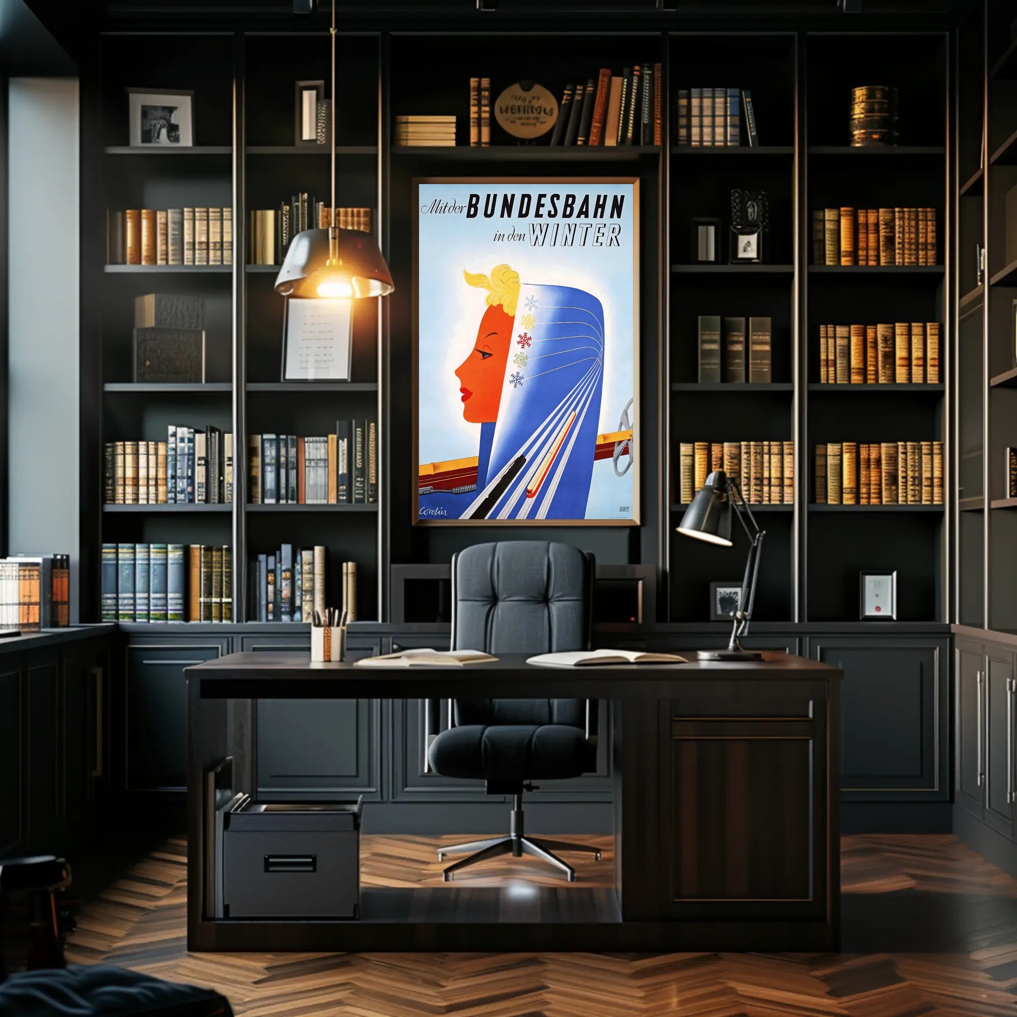 Winter Travel with Bundesbahn Poster PosterGoat