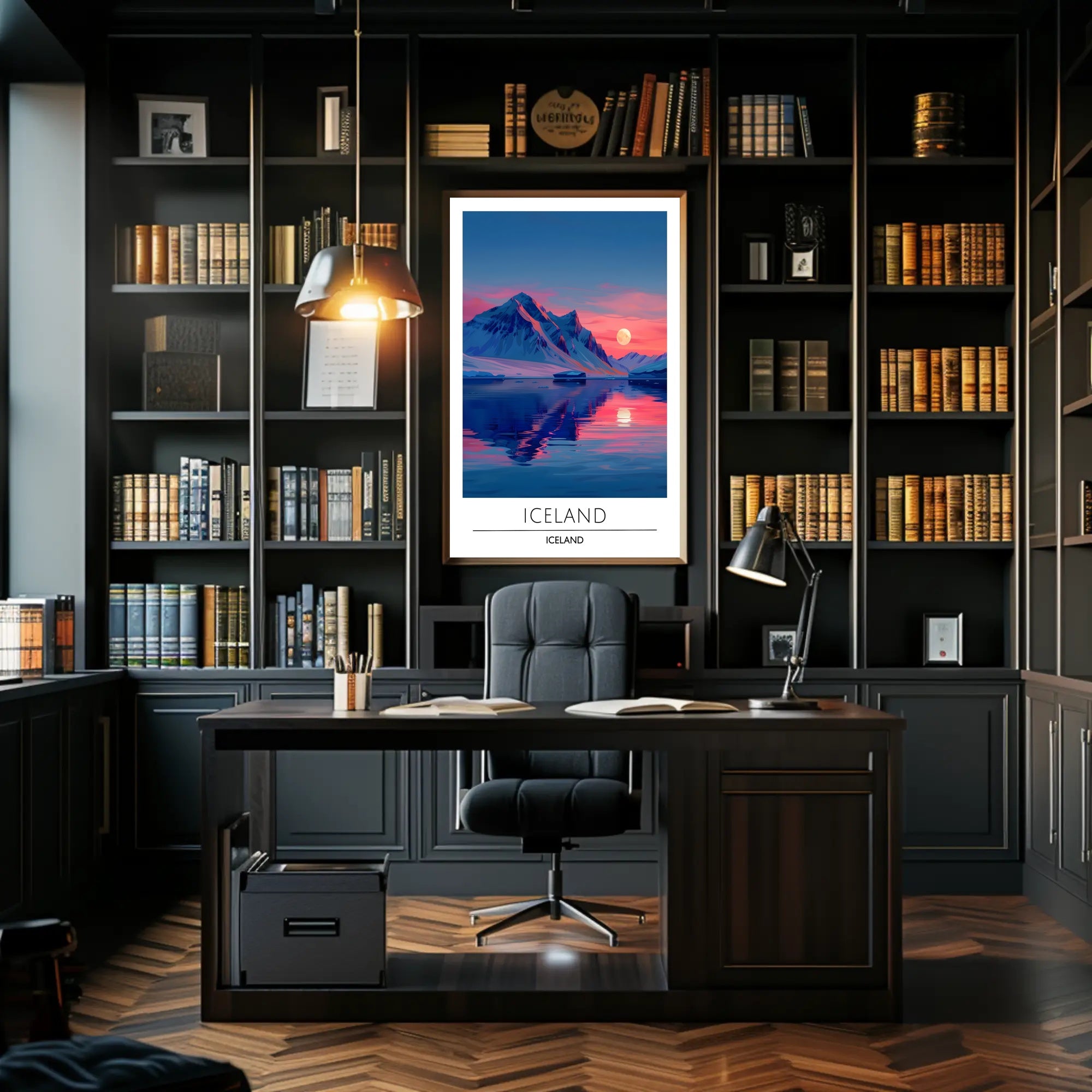 Icelandic Landscape Reflection Travel Poster
