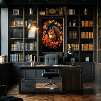 Whimsical Autumn Squirrel Poster: Cozy Fall Decor