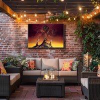 Mysterious Peaks Surreal Landscape Art Poster, Abstract Category