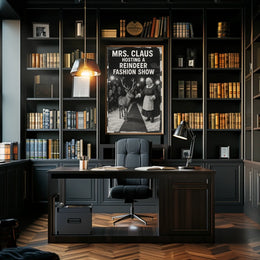 Whimsical Mrs. Claus Vintage Christmas Poster