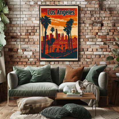 Los Angeles Sunset Vintage Poster