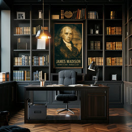 James Madison 4th President of the United States Double Exposure Poster