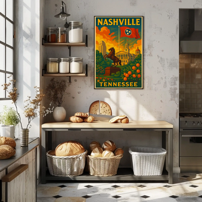 Nashville Tennessee Capitol City Travel Poster