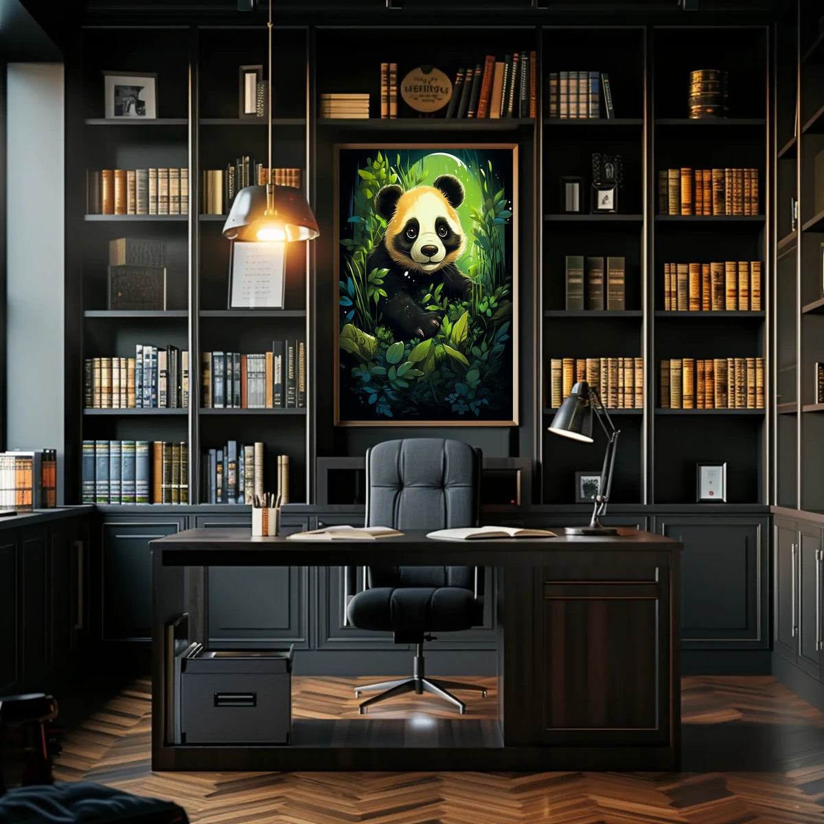 Panda Cub in Lush Greenery Poster Art