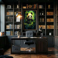 Panda Cub in Lush Greenery Poster Art