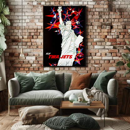 Fly TWA to the Statue of Liberty Travel Poster by David Klein