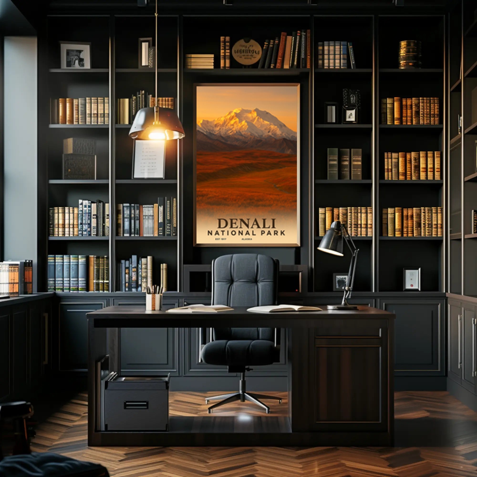 Denali National Park Vintage Travel Poster Print