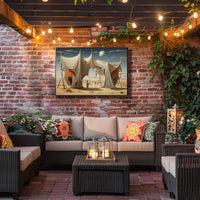 Surreal Desert Dreamscape in Futuristic Sci-Fi Poster