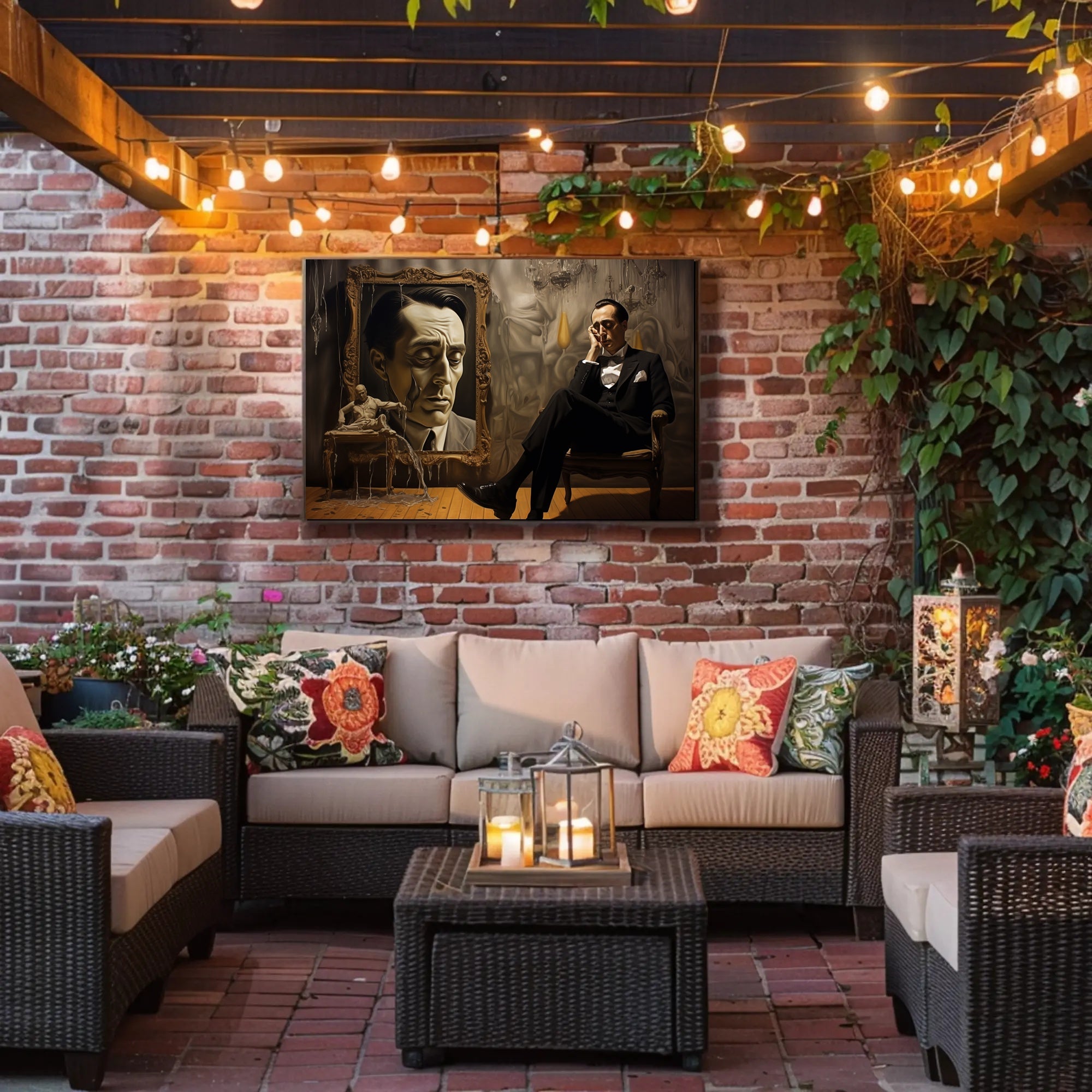 Introspective Vintage Scene in Dim Room Artistic Poster