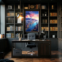 Cityscape At Sunset Poster